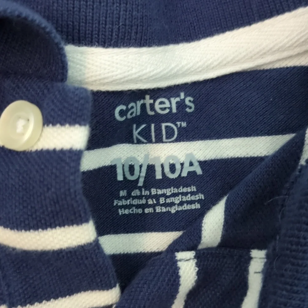 Carter's Navy and White Striped Polo Shirt